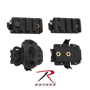 Airsoft Helmet Picatinny Rail Light Adapter Clamp 4 Piece Accessory Pack Kit