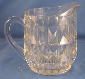 Antique Jeanette Glass Windsor Diamond Small Glass Water Pitcher