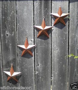 5" Barn Stars 4 Rustic Brown Tin Metal Wall Art Decor Primitive Country Western