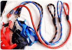 1 2 120cm Pet Dog Nylon Lead Leash Chest Harness Collar Rope 47"