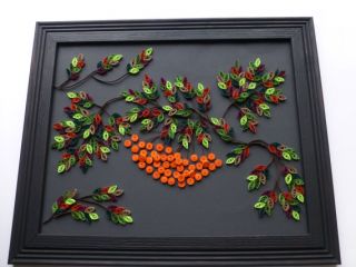 Rowan Tree Handmade Picture Paper Quilling Wall Decor Frame Included