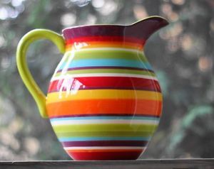  Multi Color Striped "Raya" Pitcher Display Only