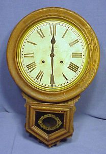 Antique Ansonia Clock Co Round Face Wall Clock