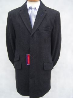 Mens New Charcoal Grey Classic Wool Winter Coat Vintage Overcoat s M L XXL