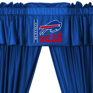 New NFL Buffalo Bills Drape Valance Set Long Curtains Football Window Decor