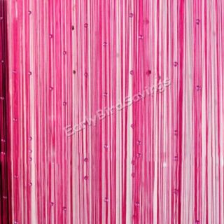 Hot Pink Door Window Panel Room Divider Crystal Bead String Curtain Strip Tassel