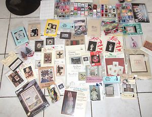 Cross Stitch Supplies Kits DMC Floss Patterns 55 or More Items Mostly New