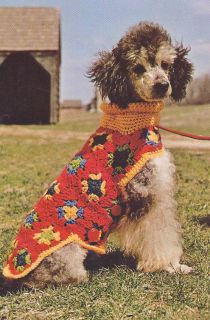 Vtg Dog Sweater Crochet Pattern Instructions from 1969