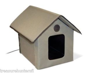 K H Outdoor Kitty Cat Kitten Dog Puppy Heated Warm House Back Yard Pet Home New