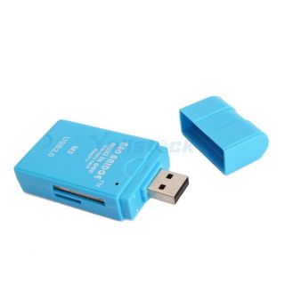 High Speed DIY USB 2 0 Multi All in One Memory Card Reader Adapter Blue