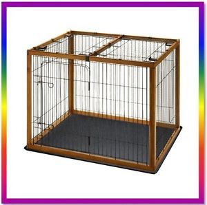 New Pet Dog Pen Playpen Crate Cage Kennel Wood Wire Richell 120 90 R94129 Combo