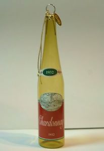 1932 Chardonnay Wine Bottle Glass Christmas Ornament