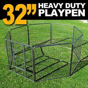 New Mtn Heavy Duty 32" Dog Playpen Pet Cage Exercise Pen Fence House