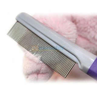 Grooming Kit Flea Comb Hair Brush for Pet Dog Cat Animal Purple 