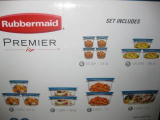 Rubbermaid Premier 30 PC Plastic Food Storage Container Resist Stain Odor Easy