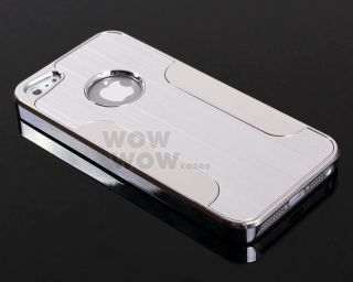 Silver Luxury Brushed Aluminum Chrome Hard Case Cover for iPhone 5 5g