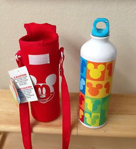  Insulated Holder and Aluminum Bottle Mickey Mouse Adjustable Strap