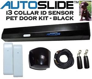 Autoslide i3 Collar ID Automatic Motion Sensor Patio Dog Cat Pet Door Kit Black