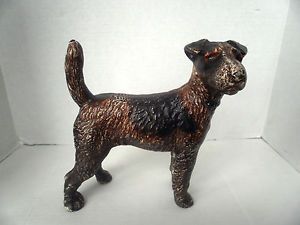 Antique Cast Iron Hubley Terrier Dog Vintage Art Statue Door Stop