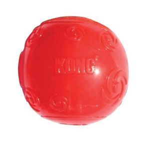 Kong Squeezz Ball Dog Puppy Squeaky Rubber Squeeze Fetch Toy Choose Size