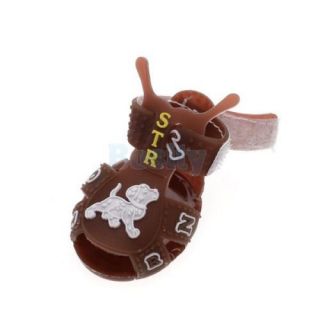 Fashion Pet Dog Rubber Walking Shoes Velcro Strap Paws Boots Summer Sandals 2