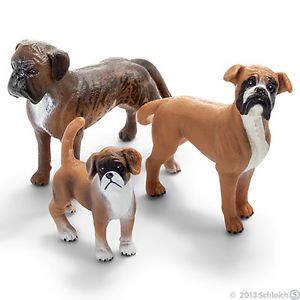 Boxer Family by Schleich New 2013 Toy Dogs Bull Dog Boxers