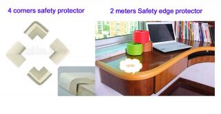 4 Corners 2M Long Table Furniture Edge Safety Rubber Protector for Children Baby