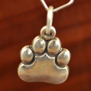 Sterling Silver Puppy Dog Paw Print 0 8g Charm Pendant SW363