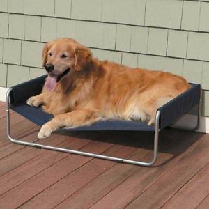Insect Shield Bug Repellent Dog Pet Outdoor Elevated Bed Cot Large Blue
