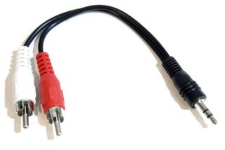 3 5mm 3 5 mm Phono Stereo Male to 2 RCA Red White Male Audio Adapter 6" Inch