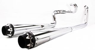 Freedom Performance American Outlaw Dual Exhaust Chrome w Black Tip HD00289