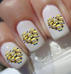 40 Despicable Me Minions Nail Art Decals Stickers Water Transfers False Natural
