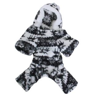 Pet Dog Hoodie Hooded Jumpsuit Coat w Reindeer Snowflake Pattern L 02786