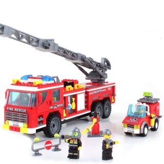 New Building Blocks Fireman Fire Engine Helicopter Boat Toy Gift 908 607pcs