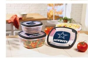 NFL Dallas Cowboys Plastic Food Storage Container Set