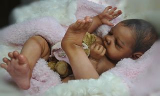 Alla's Babies Beautiful Reborn Baby Doll Ellis Tina Kewy 309 650 Painted Hair