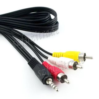 5ft 1 5M M M 3 5mm Plug Jack Male to 3 RCA AV Video Audio Cable Lead for DV MP4