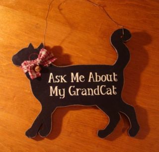 Ask Me About My Grandcats Cat Lovers Kitten Wood Home Decor Sign So Funny New