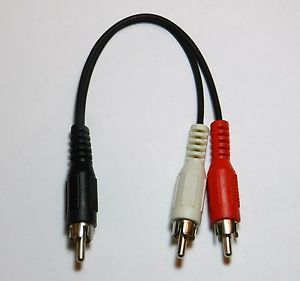 RCA Plug Male to 2 RCA Plug Male Y Splitter Audio Video Adapter Cable Wire Cord