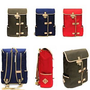Mens Womens Canvas Backpack Unique Folding Designed School Bag Book Bag Rucksack