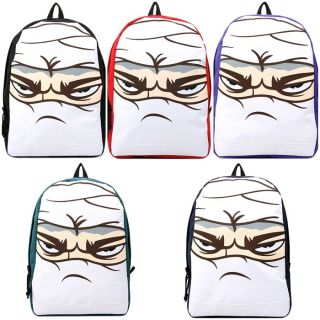 Mens Womens Backpack Vivid Funny Ninjaface Cool School Book Bag Rucksack Satchel