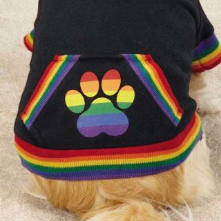 Casual Canine Puppy Pride Rainbow Dog Fleece Hoodie Sweatshirt Coat XXS XL
