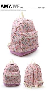 Floral Canvas Backpack for Women Girls Campus Bag School Book Bags Back Pack