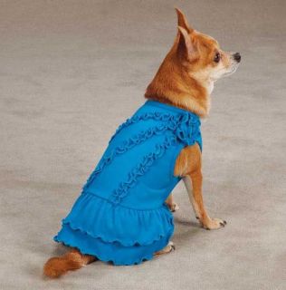 Rosette Ruffle Dog Dress Zack Zoey Pink Green Blue Dresses