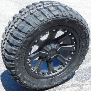 20" Black Procomp Wheels 33 Federal MT Tires Chevy Silverado GMC 2500 3500 8x180