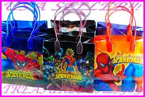 12 PC Marvel Spiderman Goodie Bags Party Favors Candy Loot Treat Birthday Bag