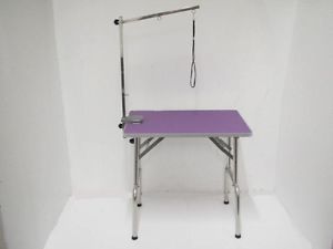 Purple 28" Small Emperor Fold Flat Pet Dog Grooming Table Grooming Arm Noose