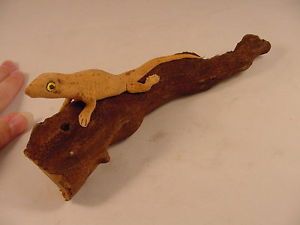 Teak 237 Tan Gecko Lizard Teak Wood Carving Figurine I Love Lizards Geckos