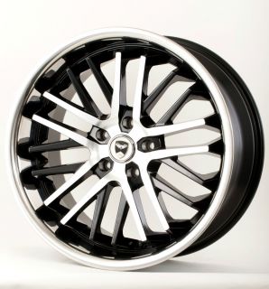 20" Black w Chrome Lip Wheels Rims Nissan Altima Maxima Murano Quest Rogue