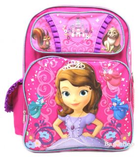 Disney Princess Sofia The First Pink 16" Large Girls Backpack